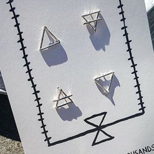 Silver Earring Set of 4 Triangles Species by the Thousands